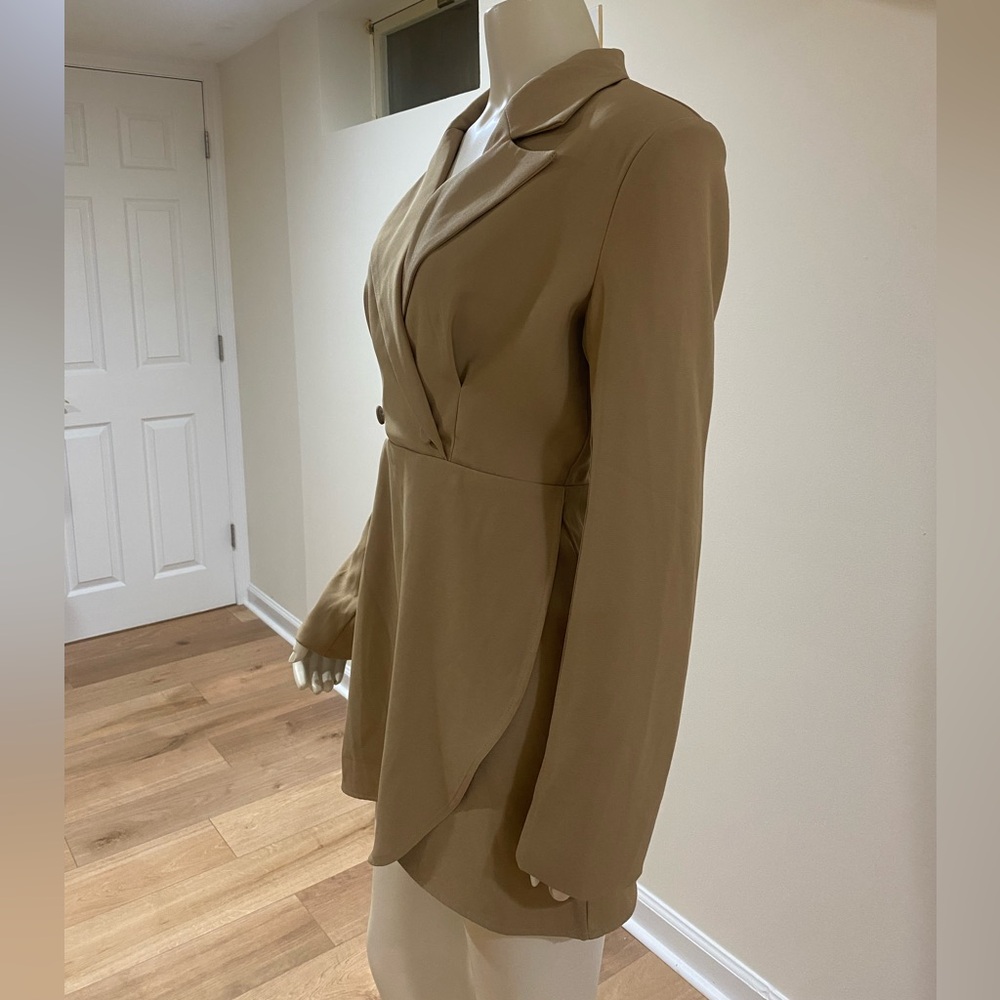 Cider Collar Solid Button Mini Dress - image 4